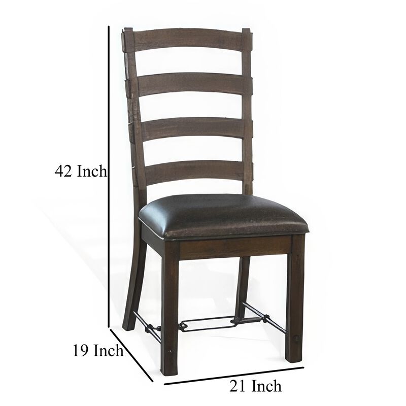 Flint Dining Side Chair Set of 2, Fabric, Dark Brown Mahogany, 19 Inch image number 5