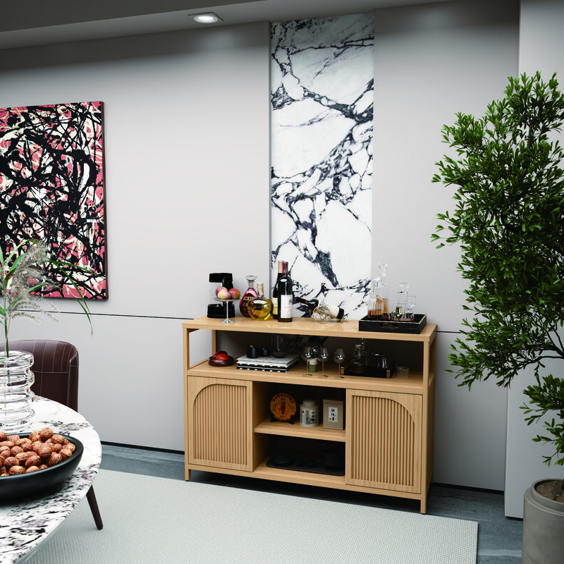 TATEUS Storage Sideboard 2 Doors Magnetic, 4 Shelves image number 1