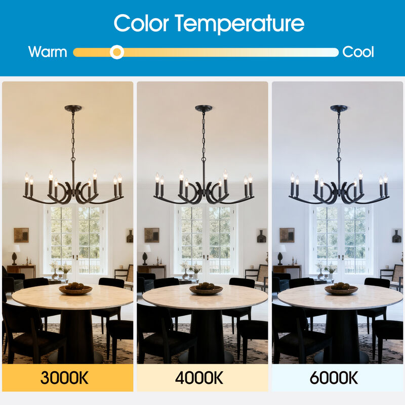 ELEMENT ACE 8-Light Adjustable Height Hanging Chandelier Lighting Fixture Ideal for High Ceiling Living Rooms, Dining Rooms, Foyers, Kitchen Islands and Bar Areas image number 4