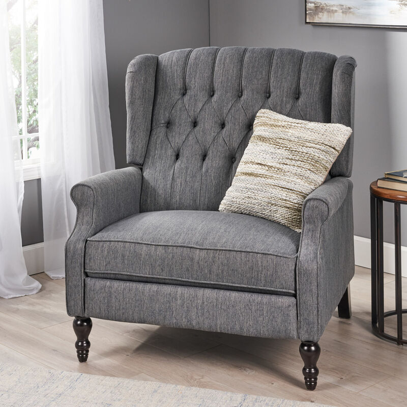 Streamdale Diamond Stitch Wingback Manual Recliner Comfort and Style United image number 3