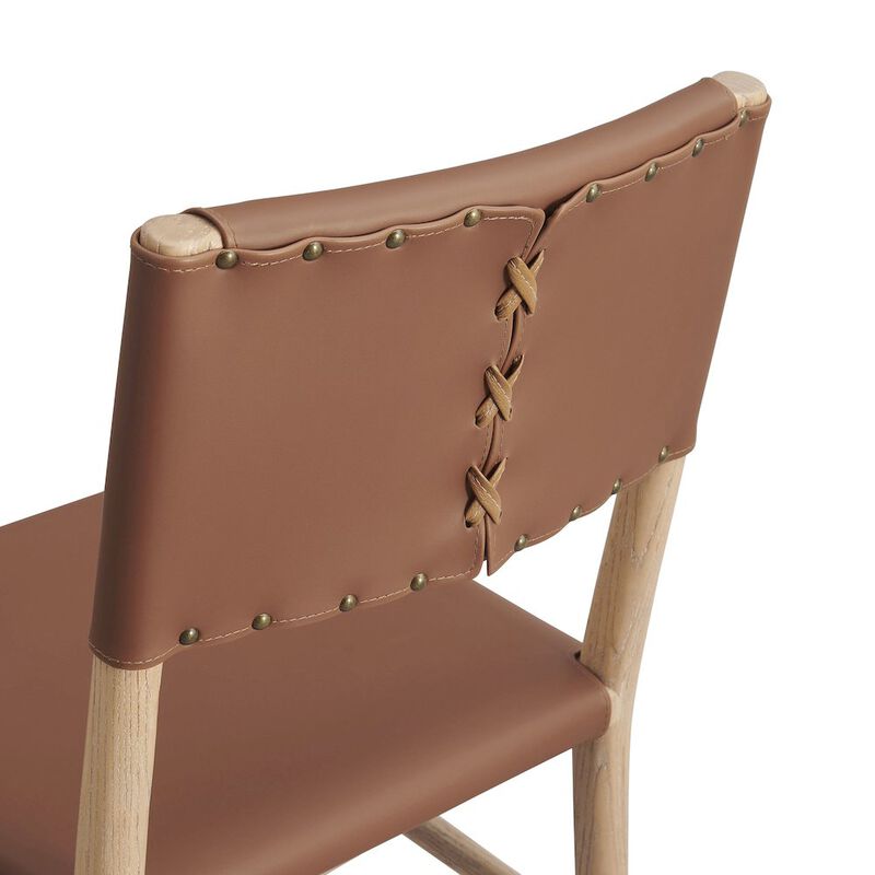 Dover Wood Vegan Leather Dining Side Chairs Set of 2 image number 7