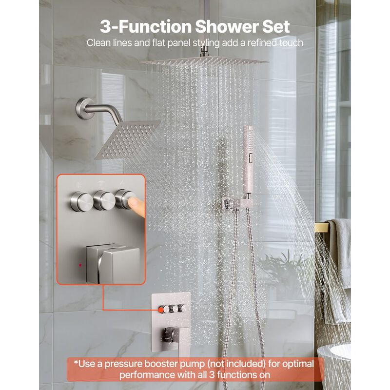 10 Inch Ceiling Mount Rainfall Shower System with Handheld Spray image number 4