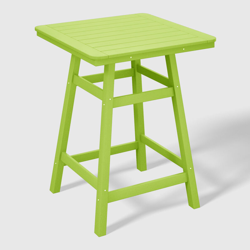 WestinTrends Square Outdoor Patio Counter High Bistro Bar Table With Umbrella Hole
