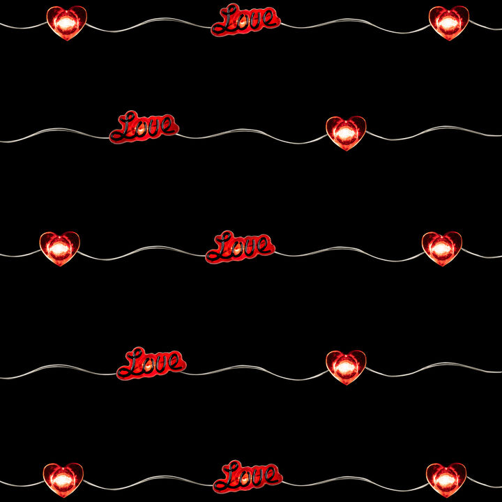 20-Count Red Valentine's Day Love and Heart LED Fairy Lights  6.25ft  Copper Wire