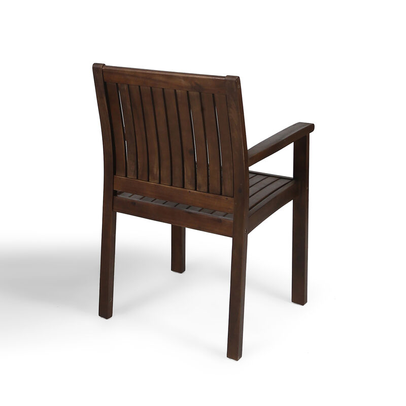 Merax Acacia Wood Outdoor Indoor Dining Chairs 2PCS