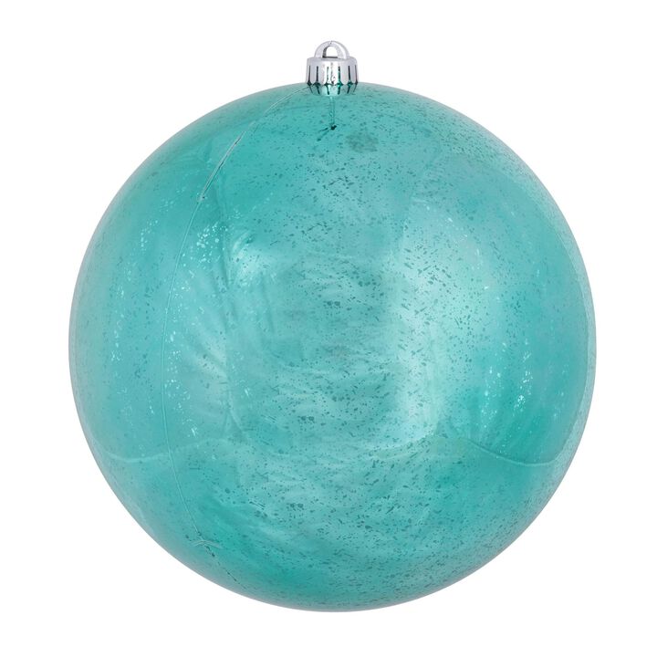 Vickerman 6" Christmas Ornament Ball, Teal Shiny Mercury Finish, Shatterproof Plastic, Holiday Christmas Tree Decoration, 4 Pack
