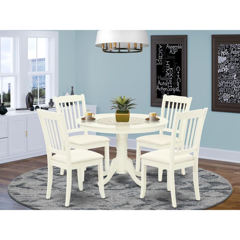 East West Furniture Dining Room Set Linen White