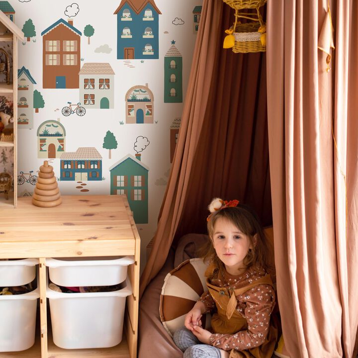 Day Dreamers Wood plain Multi-colored Mural RB393