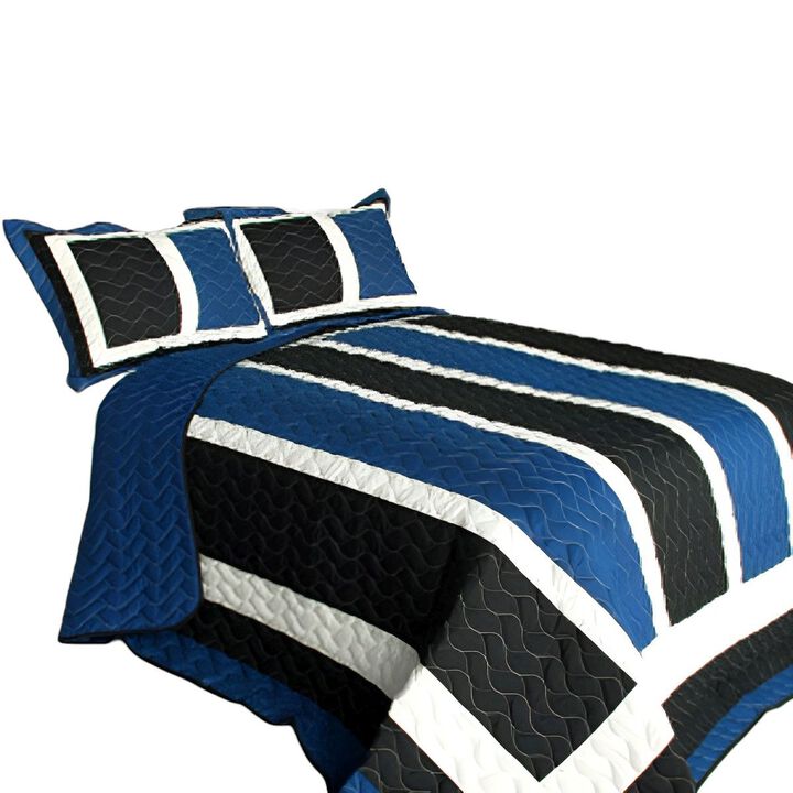 3 Piece Vermicelli Quilted Patchwork Quilt Set Knight Collection