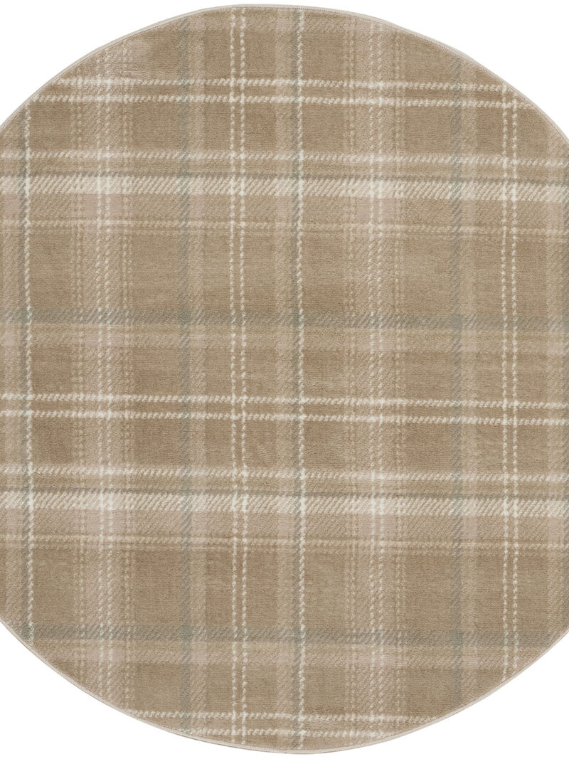 Grafix GRF03 Taupe 4' x Round Rug