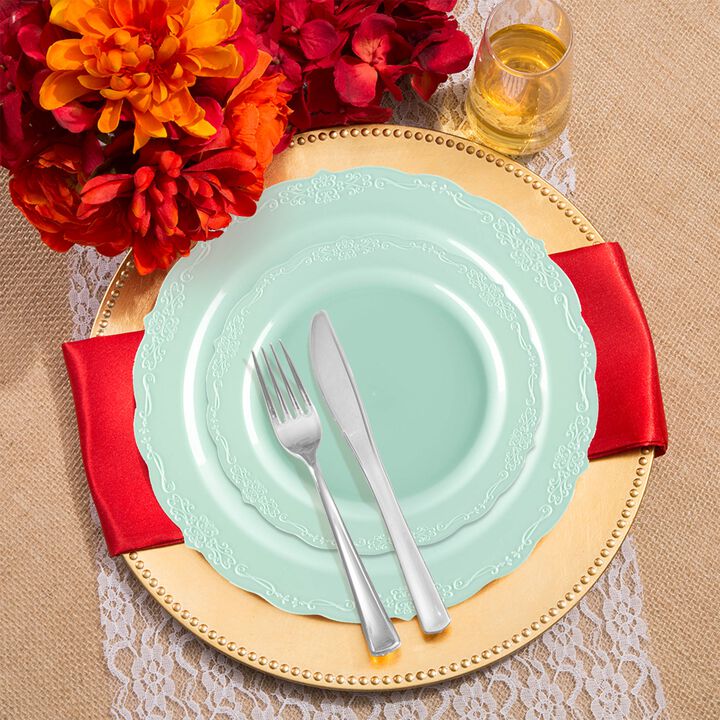 Turquoise Vintage Round Plastic Wedding Value Set (30 Sets)