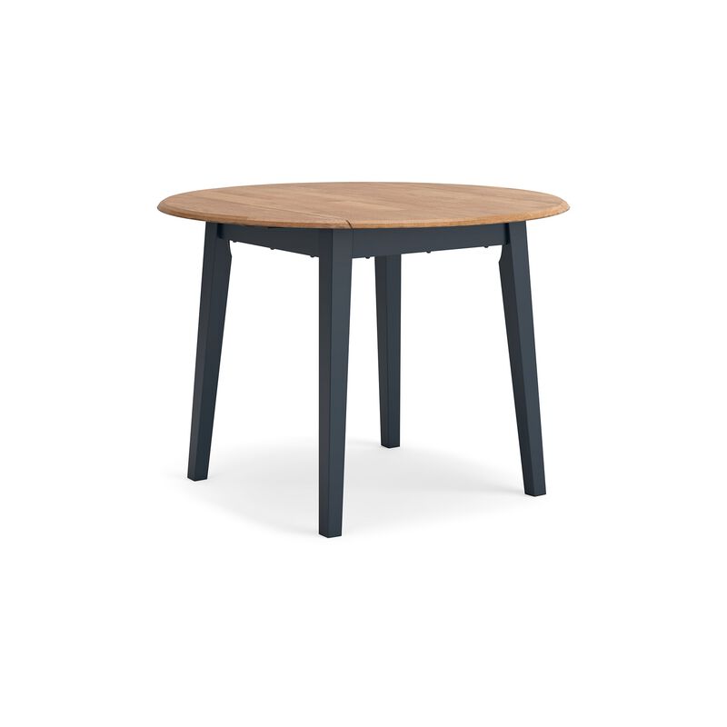 Gasy Dining Table, Extendable 26-42 Inch, Dark Blue, Wood, 2 Leaves