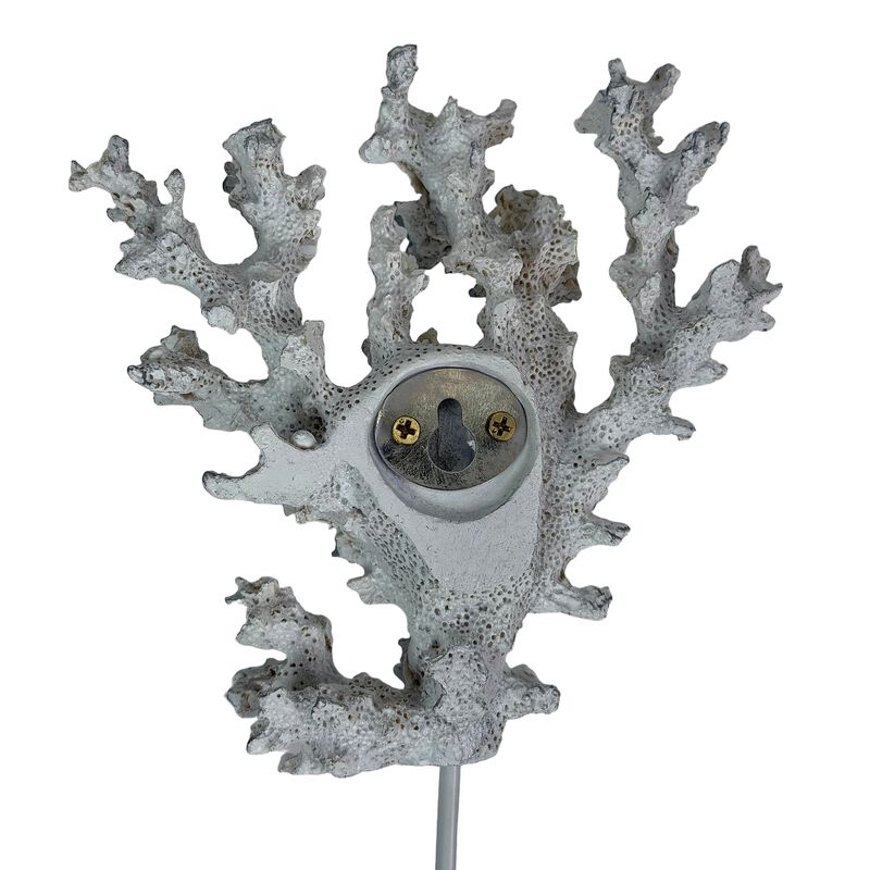 Decorative Coral Wall Hook White Silver 725 In Resin Metal Key Hook image number 4