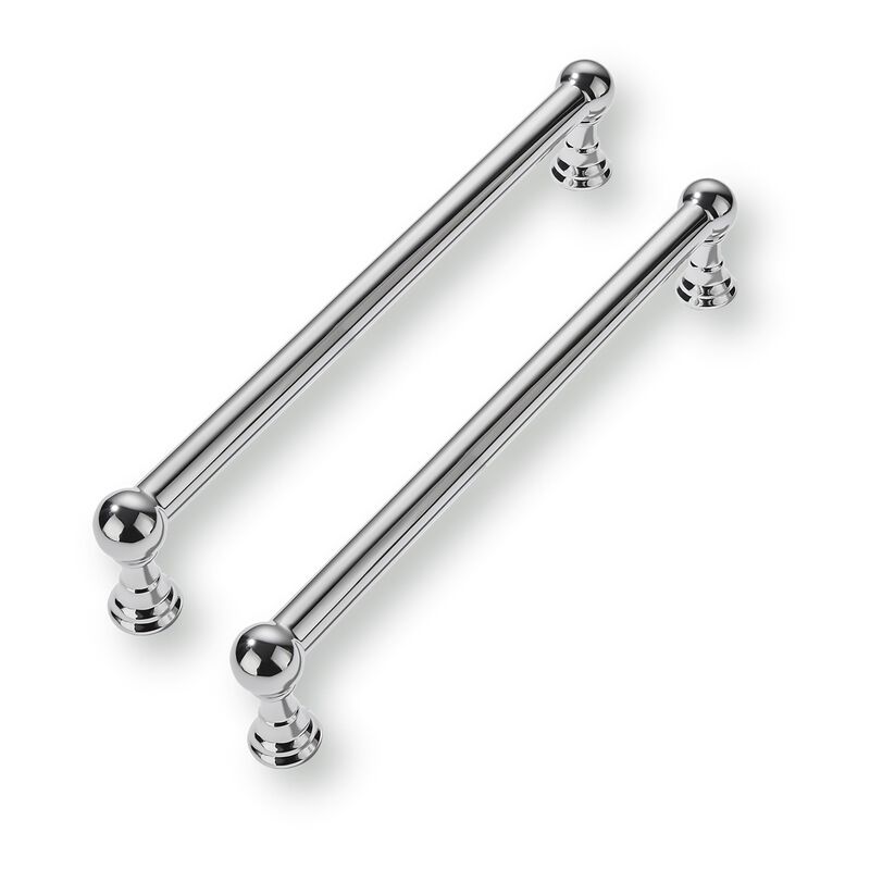 CABDM 2 Pack 8 Inch Solid Kitchen Cabinet Handles Poilshed Chrome Heavy Duty Cabinet Pulls Drawer Pulls Cabinet Hardware Kitchen