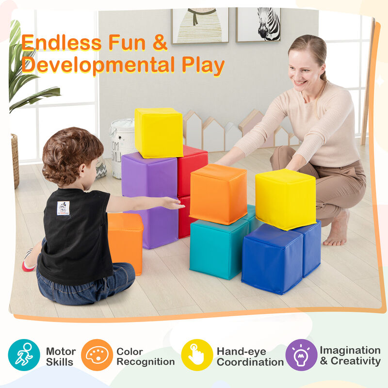 Kids 12-Piece Soft Foam Climbing Blocks and Cubes Play Set image number 3