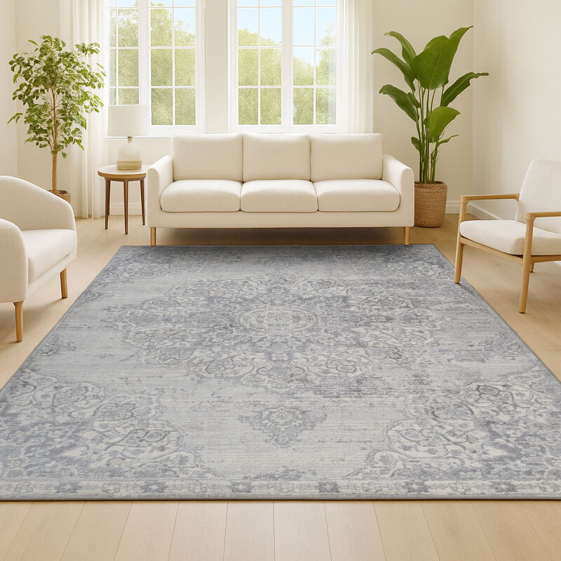 Modern Persian Vintage Moroccan Medallion Area Rug