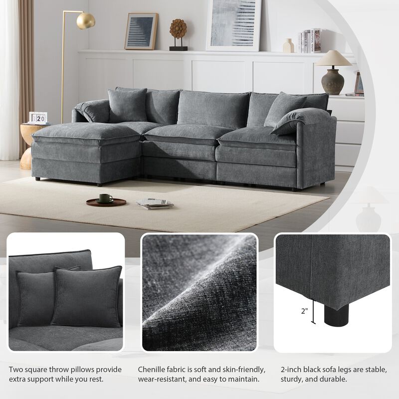 Cepbis L-Shaped Modular Cloud Sectional Sofa image number 5