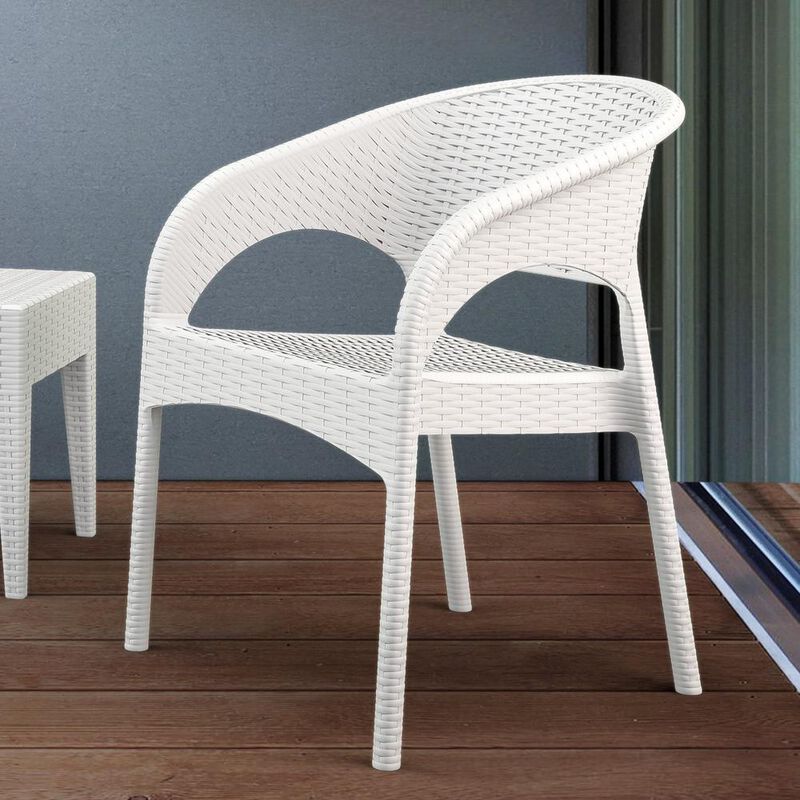 Belen Kox Panama Dining Arm Chair, Set of 2, White, Belen Kox image number 5