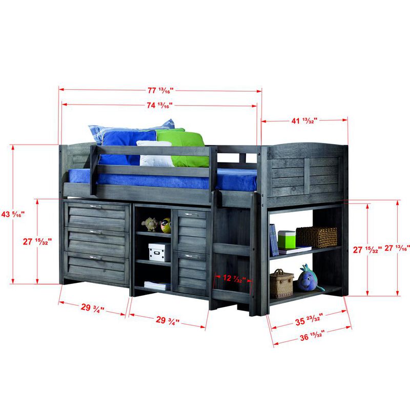 Donco Trading Twin Louver Modular Low Loft-Combo B