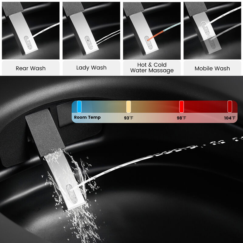 Smart Toilet with Multi Wash Modes, Warm Dryer, Remote and Side Controls, and Instant Heating image number 9