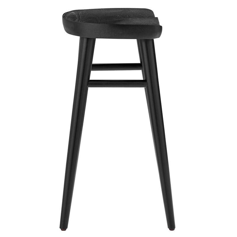 Modway EEI-6739-BLK Saville Backless Wood Counter Stools - Set of 2, Black image number 4