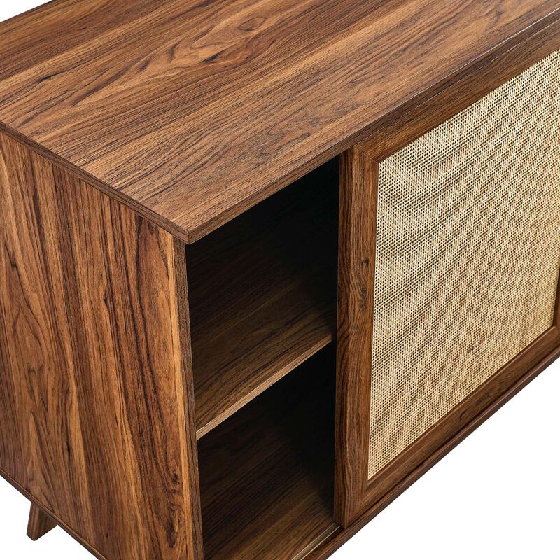 Modway Soma 59" Rattan High TV Stand Sideboard in Walnut image number 7