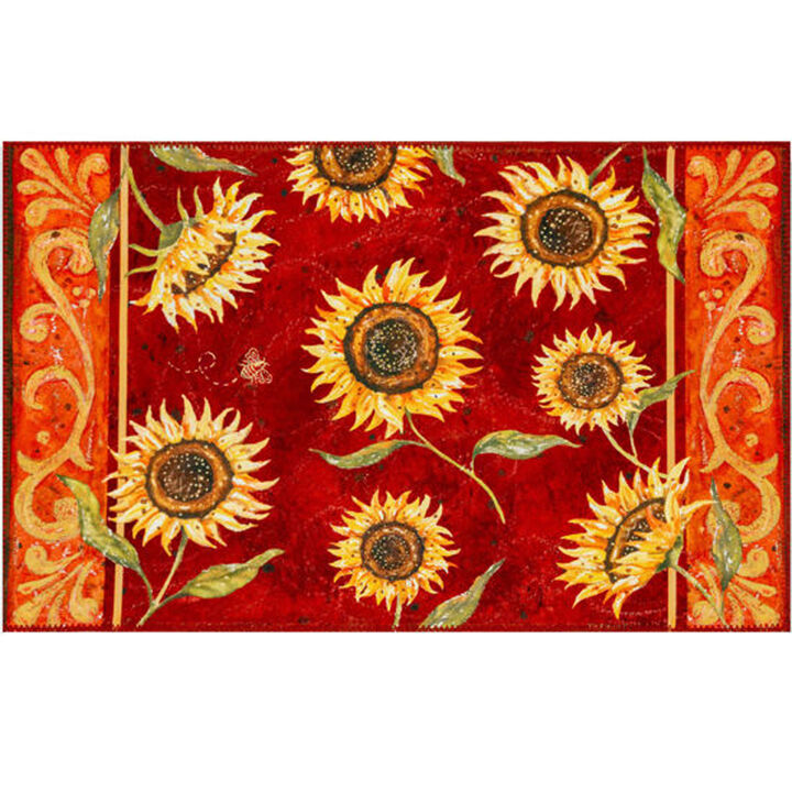 Olivia's Home Provencial Sunflowers Indoor/Outdoor Decorative Accent Rug - 22"x32"