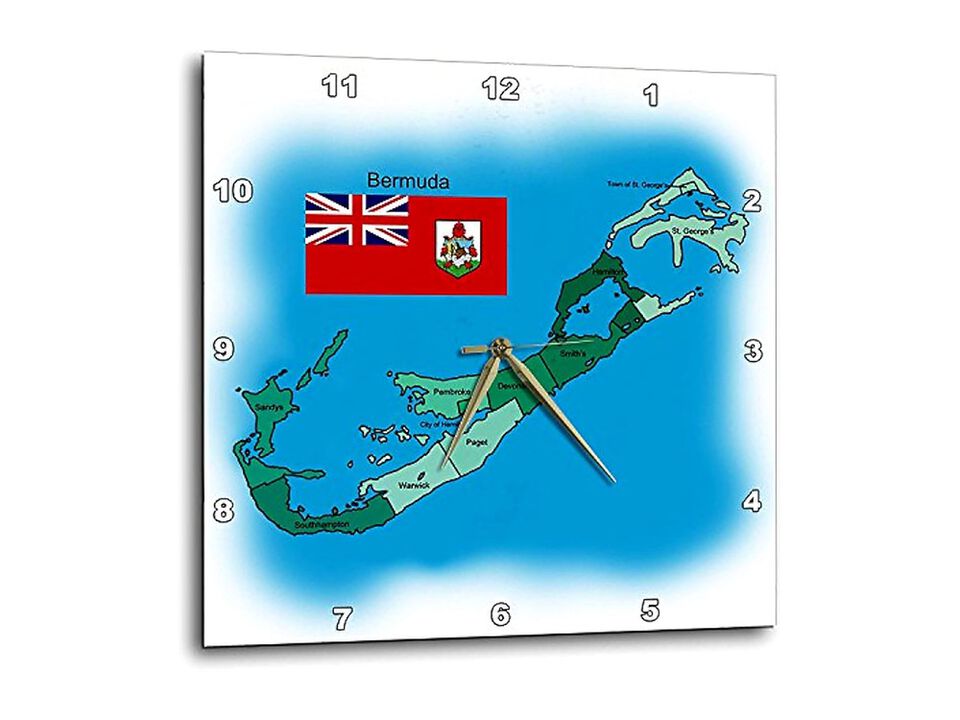 Flag Map British Overseas Island Territory Wall Clock 15 Inch Home Decor