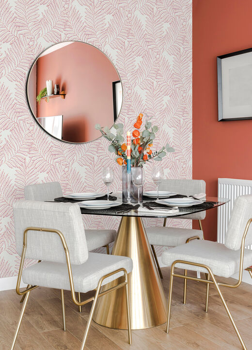 Finnley Pink Inked Fern Wallpaper