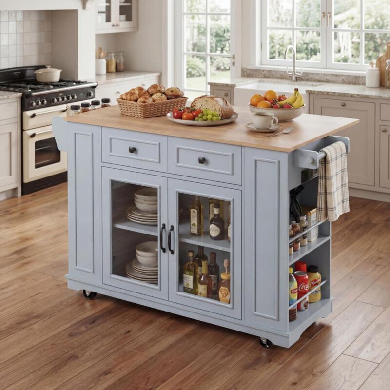 Lobswu Rolling Kitchen Island Cart image number 1
