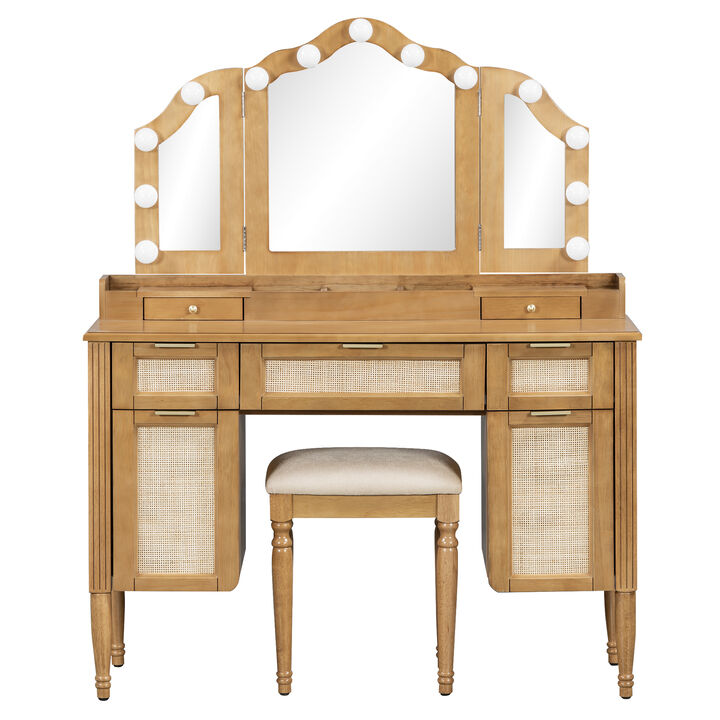 Merax Bohemian Hollywood LED Makeup Vanity Table