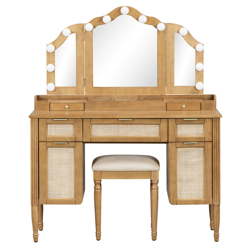 Merax Bohemian Hollywood LED Makeup Vanity Table image number 0