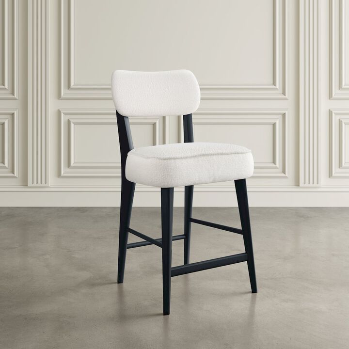 Jofran Wes Mid-Century Modern Boucle Upholstery Counter Barstool (Set of 2)