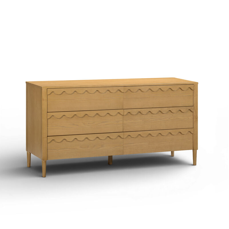 Oodle Walnut 6 Drawer Dresser image number 1