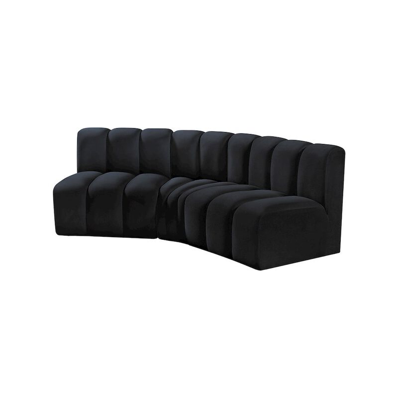 Meridian Furniture Arc Black Velvet Modular Sofa