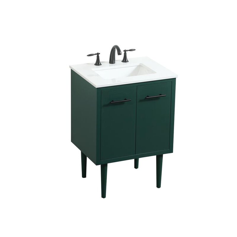 Elegant Kitchen and Bath 24 inch Single bathroom vanity in green