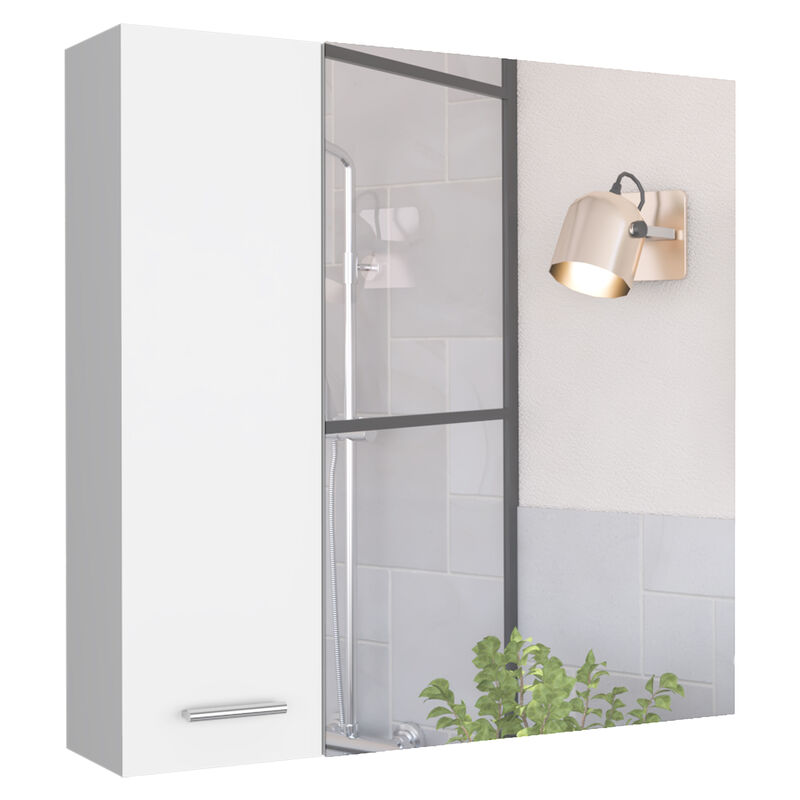 DEPOT E-SHOP Harbor Medicine Double Door Cabinet,Four Interior Shelves, Light Gray