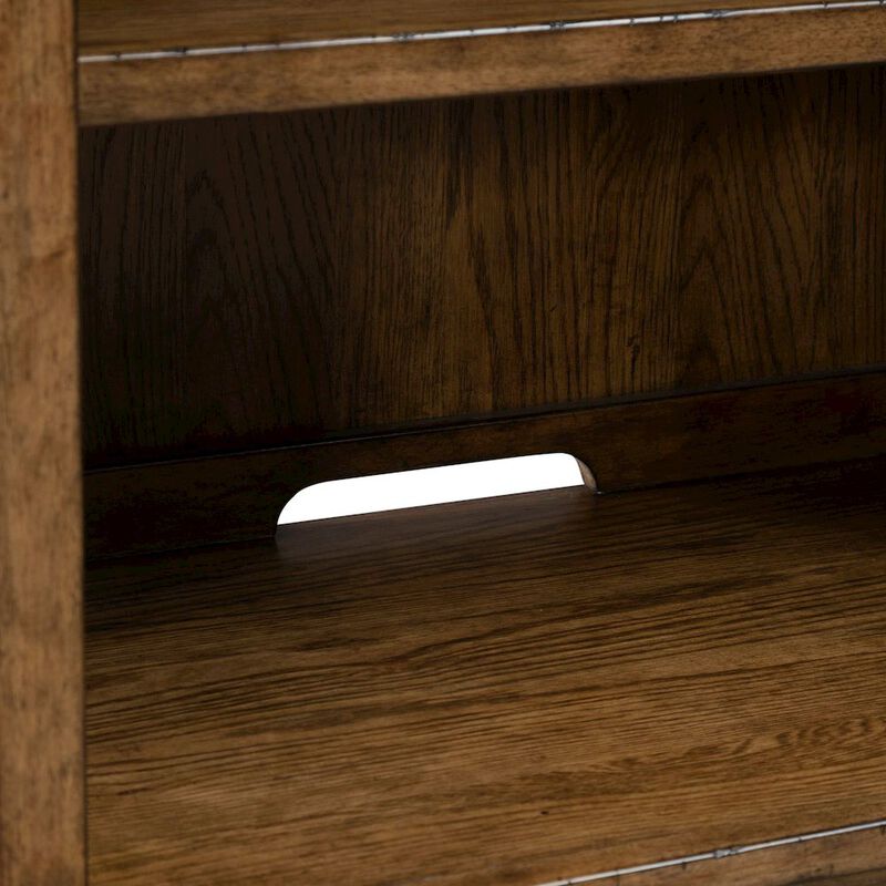 Liberty Furniture Carolina Park Bunching Bookcase for Living Room Office Storage  - Amber Brown image number 6