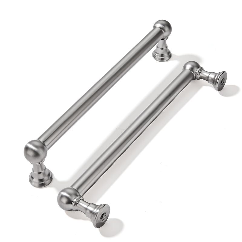 khtumeware 2 Pack 6 Inch Hole Center Brushed Satin Nickel Cabinet Pulls Heavy Duty Solid Cabinet Handles cabinets Dressers Kitch