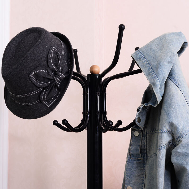 Vintage Metal Coat Hat Tree Stand Clothes Hanger