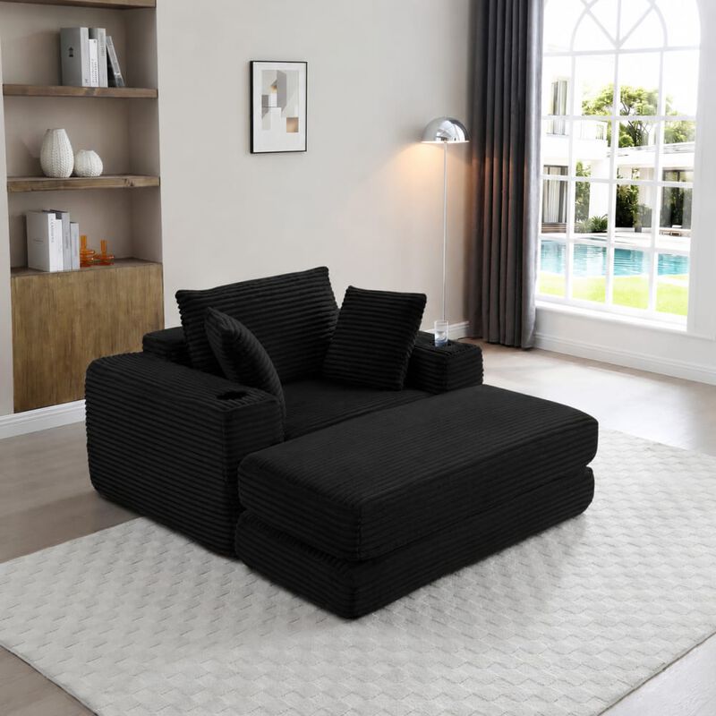 Oversized Cloud-Like Boneless Chaise Lounge Chair 3-in-1 Convertible Modular Sleeper Sofa image number 3