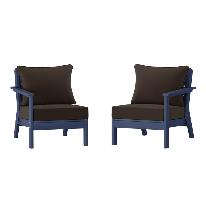 WestinTrends Outdoor Patio HDPE Loveseat Sofa with Patio Cushions