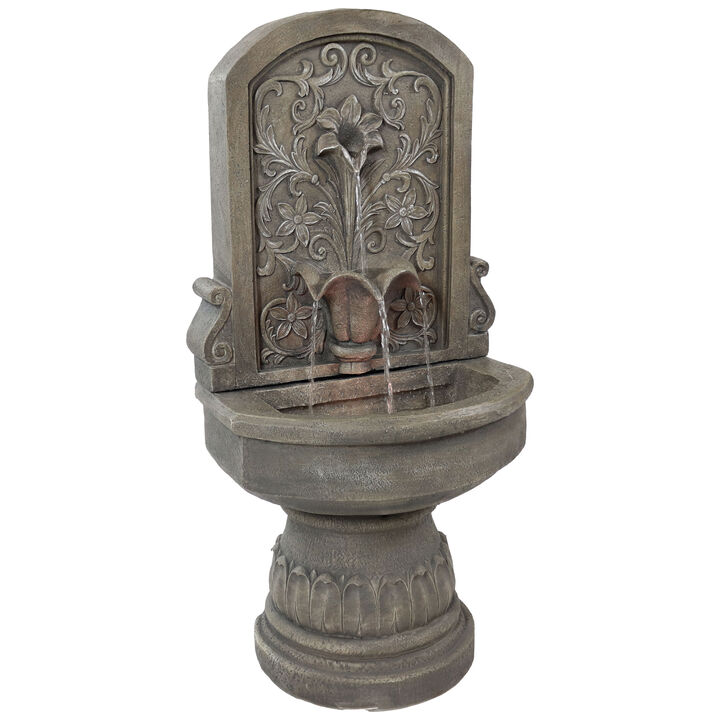 Sunnydaze Lovely Lily Polyresin Flat Back Outdoor Wall Fountain