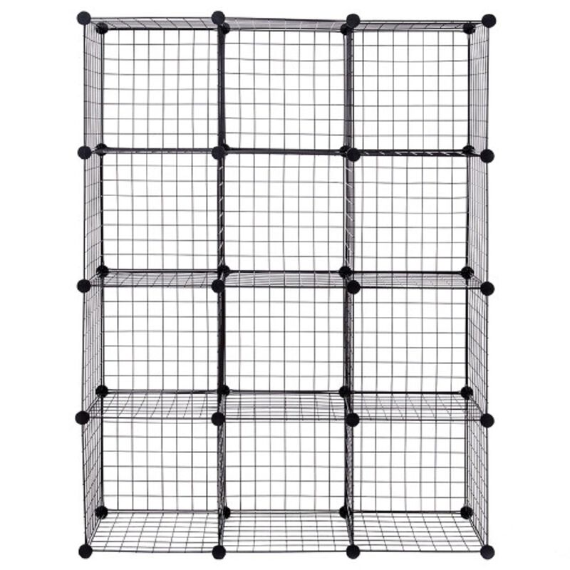 42" x 14" x 56" DIY 12-Cube Metal Grid Wire Storage Cubes
