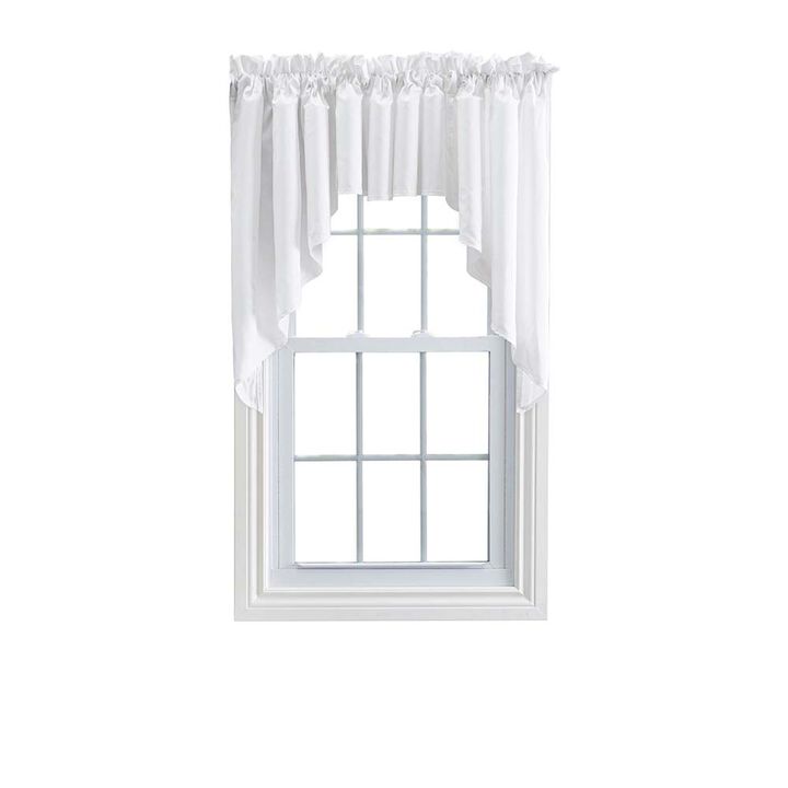 Ellis Stacey 3" Rod Pocket High Quality Fabric Solid Color Window Lined Swag Set 126"x63" White