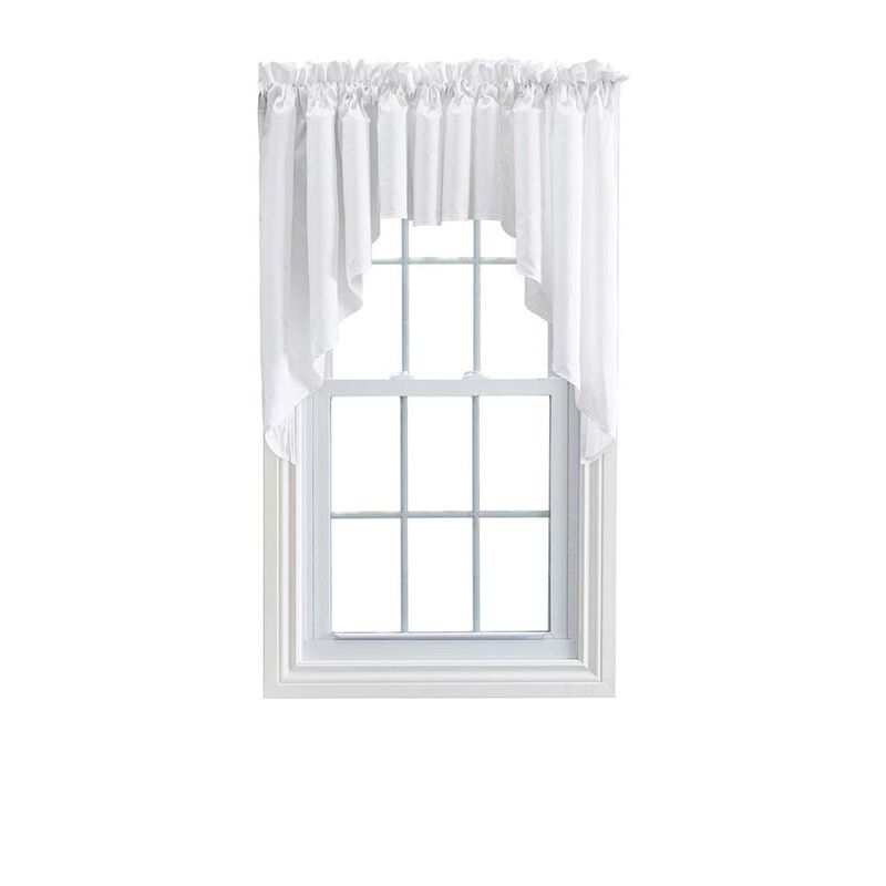 Ellis Stacey 3" Rod Pocket High Quality Fabric Solid Color Window Lined Swag Set 126"x63" White