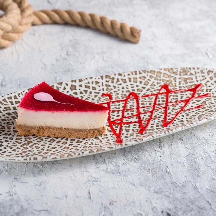 Lapya Wood 14" x 7" x h:1" Organic Decorated Porcelain Platter