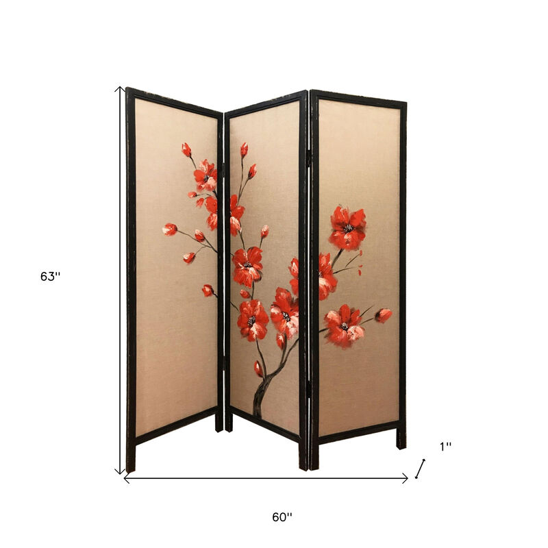Fabric Folding Three-Panel Screen Room Divider for Privacy and Stylish Interiors