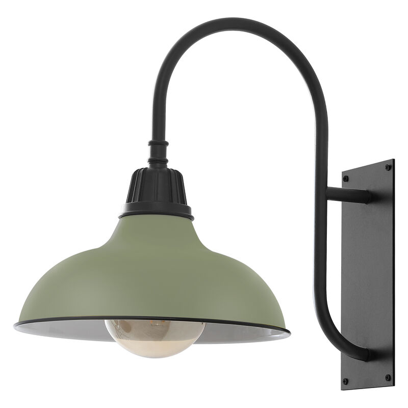 Stanley Farmhouse Industrial Indoor/Outdoor Iron LED Gooseneck Arm Outdoor Sconce