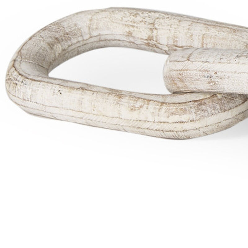 HomeRoots 5" Beige Solid Wood Tabletop Sculpture image number 2